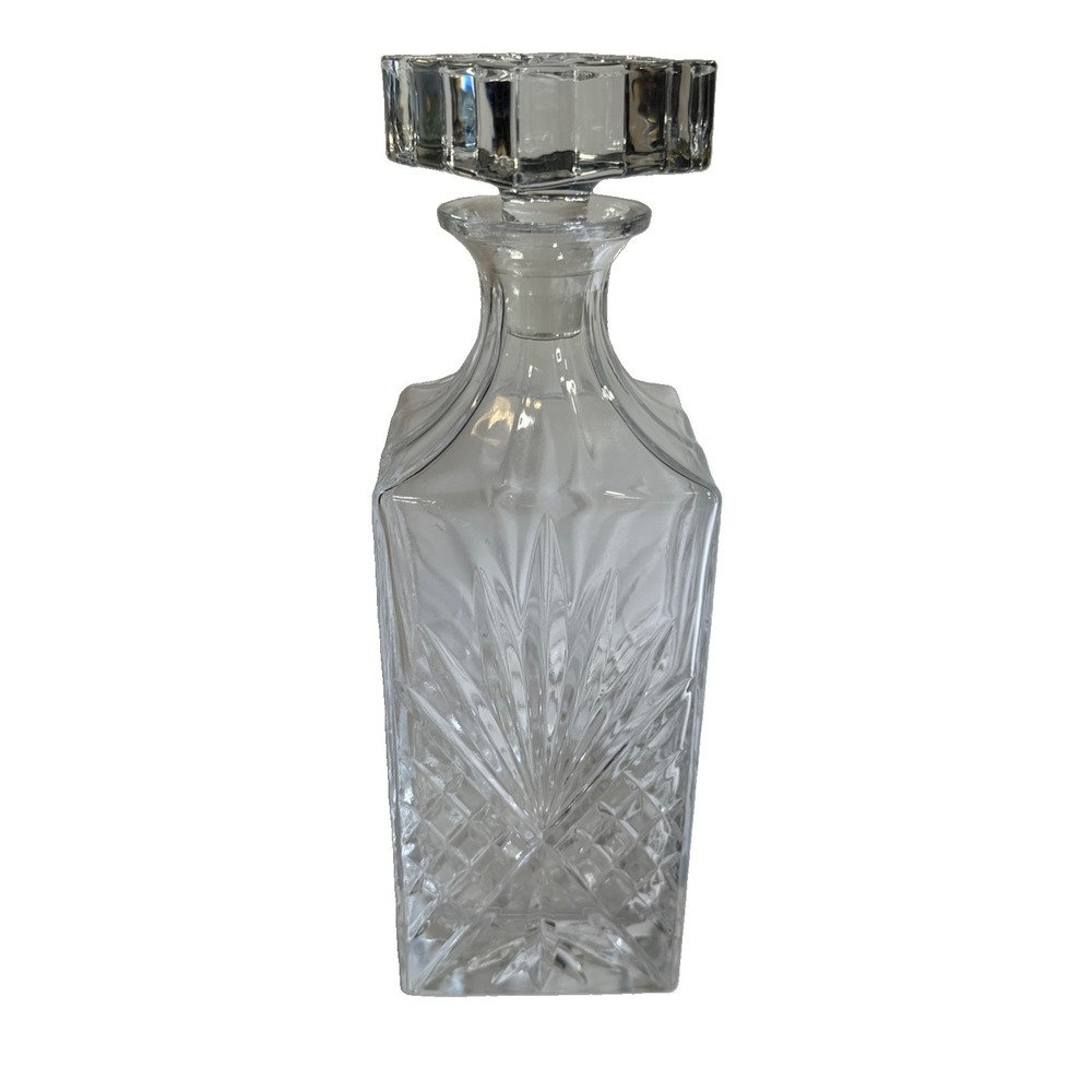Godinger Dublin Whiskey Square Decanter Crystal with Square Stopper